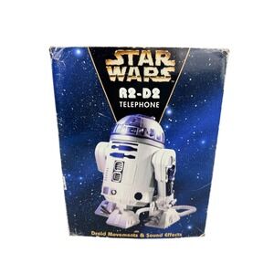 Star Wars R2-D2 1997 Vintage Telephone by Telemania 12" Tall with Box and Manual